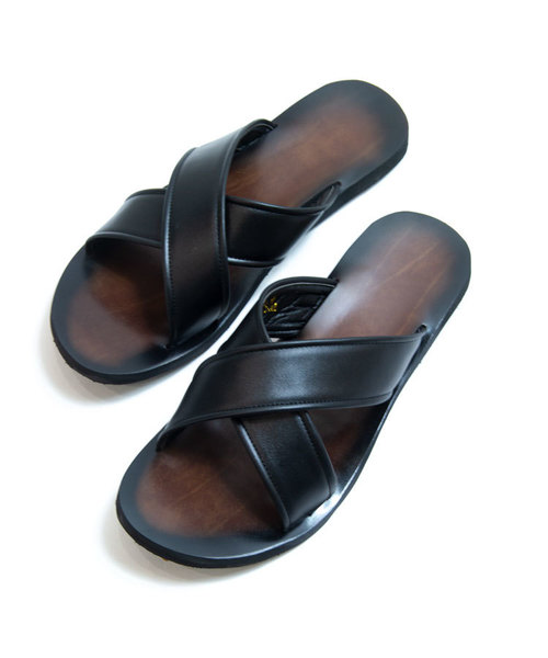 JACKROSE（ジャックローズ）の「S PUレザークロスベルトサンダル（サンダル・メンズ・ホワイト/ブラック・M/L）」の2枚目の写真