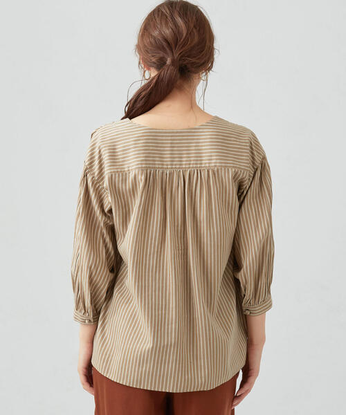 green label relaxing(グリーンレーベルリラクシング)の「CFC ボイル タックスリーブ ブラウス(シャツ/ブラウス・レディース・ダークグリーン/ピンク/ベージュ・FREE)」の10枚目の写真