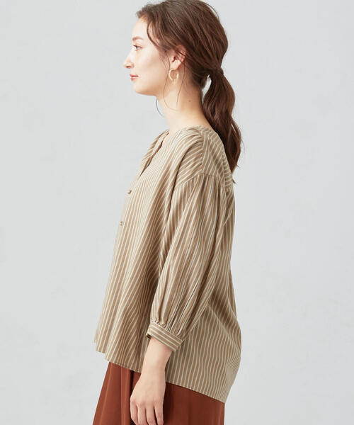 green label relaxing(グリーンレーベルリラクシング)の「CFC ボイル タックスリーブ ブラウス(シャツ/ブラウス・レディース・ダークグリーン/ピンク/ベージュ・FREE)」の12枚目の写真