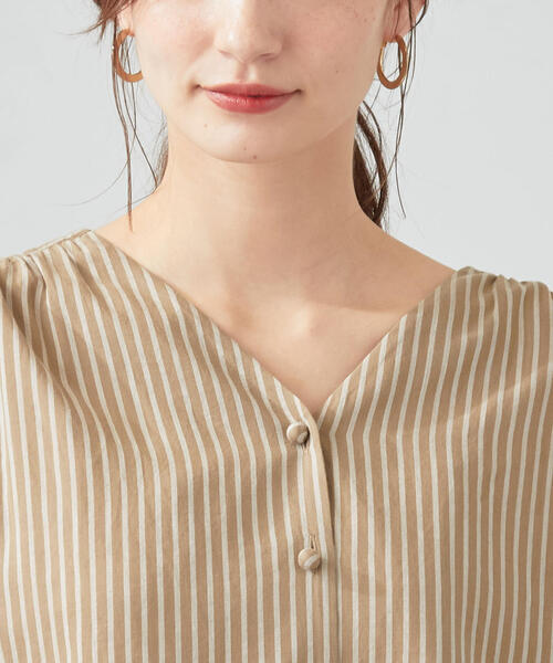 green label relaxing(グリーンレーベルリラクシング)の「CFC ボイル タックスリーブ ブラウス(シャツ/ブラウス・レディース・ダークグリーン/ピンク/ベージュ・FREE)」の4枚目の写真