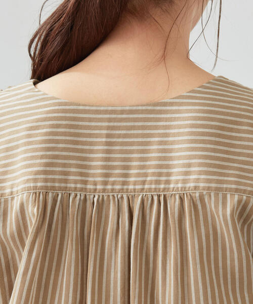 green label relaxing(グリーンレーベルリラクシング)の「CFC ボイル タックスリーブ ブラウス(シャツ/ブラウス・レディース・ダークグリーン/ピンク/ベージュ・FREE)」の5枚目の写真