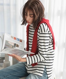 KOBE LETTUCE | ［ノーマル/パネル］ボーダー柄・無地シンプルカットソーチュニック(Tシャツ/カットソー)