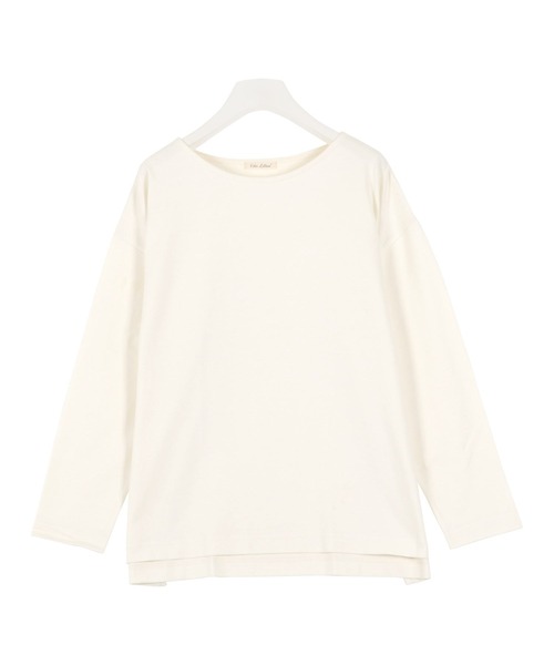 KOBE LETTUCE(コウベレタス)の「コットン100%ゆったりボーダーチュニックカットソーロンT(Tシャツ/カットソー・レディース・ホワイト系その他5/グレー系その他2/ブラウン系その他2/ホワイト系その他2/ホワイト系その他3/ホワイト系その他4/ホワイト×ネイビー/ホワイト×パープル/グレイッシュベージュ/ブラック系その他/グレー系その他/ブラウン系その他/ホワイト×ブラック/ブラック×ホワイト/ホワイト系その他/その他/マスタード/その他1/ブラック/アイボリー/ベージュ系その他4/ブルー系その他/グレー系その他4/ベージュ系その他2/グリーン系その他2/ブルー系その他2/グレー系その他3/ベージュ系その他5/ベージュ系その他3/コーラル/グリーン系その他/ミント/ダークグリーン/オリーブ/ブルー系その他3/ブラウン系その他4/ブラウン系その他3/ブルー系その他4/ピンク系その他/オフホワイト/グリーン系その他4/グリーン系その他3/ピンク系その他2/ベージュ系その他7/ベージュ系その他6/ネイビー系/ネイビー系1/グリーン系その他5/グリーン系その他6/ブラック系その他3/ブラック系その他4/グレー系その他5/ブラウン系その他6/グレー×ホワイト/ブラウン系その他5・M/L)」の3枚目の写真