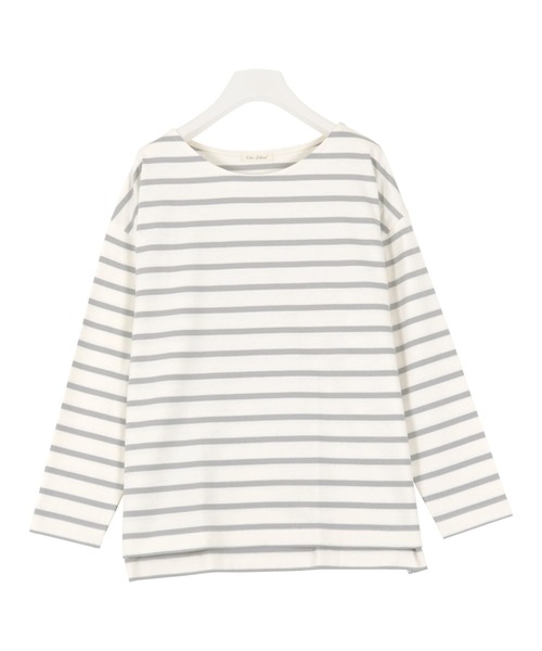 KOBE LETTUCE(コウベレタス)の「コットン100%ゆったりボーダーチュニックカットソーロンT(Tシャツ/カットソー・レディース・ホワイト系その他5/グレー系その他2/ブラウン系その他2/ホワイト系その他2/ホワイト系その他3/ホワイト系その他4/ホワイト×ネイビー/ホワイト×パープル/グレイッシュベージュ/ブラック系その他/グレー系その他/ブラウン系その他/ホワイト×ブラック/ブラック×ホワイト/ホワイト系その他/その他/マスタード/その他1/ブラック/アイボリー/ベージュ系その他4/ブルー系その他/グレー系その他4/ベージュ系その他2/グリーン系その他2/ブルー系その他2/グレー系その他3/ベージュ系その他5/ベージュ系その他3/コーラル/グリーン系その他/ミント/ダークグリーン/オリーブ/ブルー系その他3/ブラウン系その他4/ブラウン系その他3/ブルー系その他4/ピンク系その他/オフホワイト/グリーン系その他4/グリーン系その他3/ピンク系その他2/ベージュ系その他7/ベージュ系その他6/ネイビー系/ネイビー系1/グリーン系その他5/グリーン系その他6/ブラック系その他3/ブラック系その他4/グレー系その他5/ブラウン系その他6/グレー×ホワイト/ブラウン系その他5・M/L)」の19枚目の写真