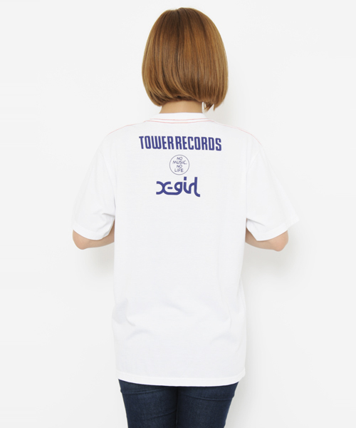 X-girl（エックスガール）の「AMERICAN MILLS S/S BIG TEE FOR TOWER RECORD（Tシャツ/カットソー・レディース・ホワイト・ONE SIZE）」の3枚目の写真