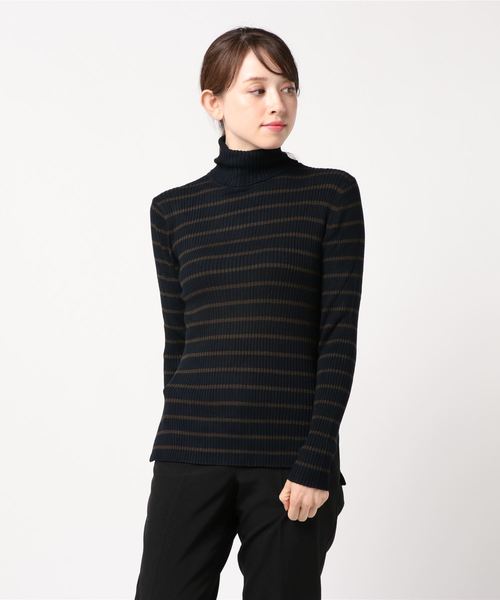 AMERICAN HOLIC(アメリカンホリック)の「10col. リブタートルネックプルオーバー *(ニット/セーター・レディース・ブラック/ブラウン/グリーン/ホワイト系その他/その他7/ブラック系その他4/グレー系その他2/ブルー系その他2/イエロー系その他2/テラコッタ・M/L)」の1枚目の写真