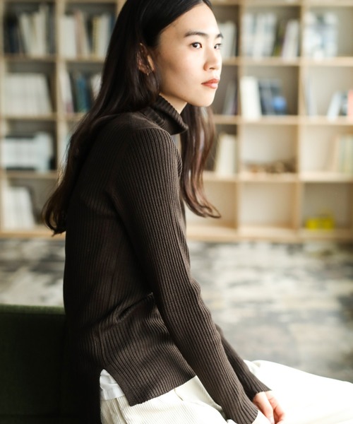 AMERICAN HOLIC(アメリカンホリック)の「10col. リブタートルネックプルオーバー *(ニット/セーター・レディース・ブラック/ブラウン/グリーン/ホワイト系その他/その他7/ブラック系その他4/グレー系その他2/ブルー系その他2/イエロー系その他2/テラコッタ・M/L)」の6枚目の写真