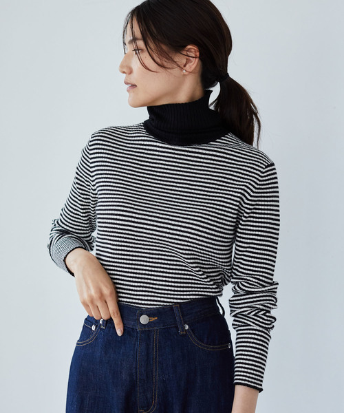 AMERICAN HOLIC(アメリカンホリック)の「10col. リブタートルネックプルオーバー *(ニット/セーター・レディース・ブラック/ブラウン/グリーン/ホワイト系その他/その他7/ブラック系その他4/グレー系その他2/ブルー系その他2/イエロー系その他2/テラコッタ・M/L)」の10枚目の写真