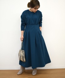 k* | ウエストタックフレアロングワンピース(ワンピース)