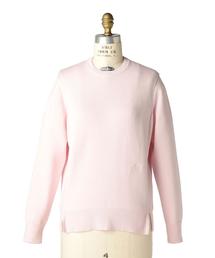 美品　Drawer ドゥロワー　12Gクルーネックニットジャケット　ピンク DRAWER 良品 21AW Drawer ドゥロワー 12Gカシミヤファークルーネック