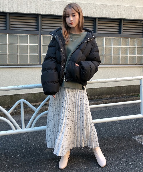 one after another NICE CLAUP（ワンアフターアナザーナイスクラップ）の「Newエコダウンジャケット（ダウンジャケット/コート・レディース・ブラック/ミント/ブラウン系その他/ピンクベージュ/ベージュ/ライトベージュ・FREE）」の19枚目の写真