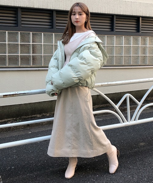 one after another NICE CLAUP（ワンアフターアナザーナイスクラップ）の「Newエコダウンジャケット（ダウンジャケット/コート・レディース・ブラック/ミント/ブラウン系その他/ピンクベージュ/ベージュ/ライトベージュ・FREE）」の10枚目の写真