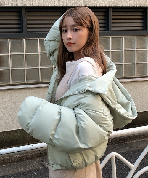 one after another NICE CLAUP（ワンアフターアナザーナイスクラップ）の「Newエコダウンジャケット（ダウンジャケット/コート・レディース・ブラック/ミント/ブラウン系その他/ピンクベージュ/ベージュ/ライトベージュ・FREE）」の13枚目の写真