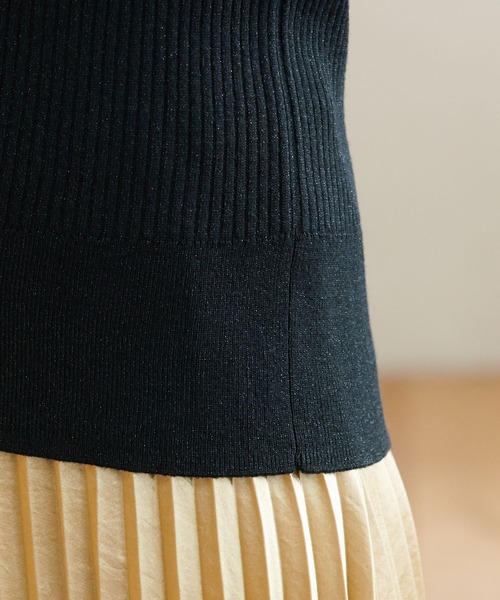 ROPE' PICNIC（ロペピクニック）の「【WEB限定36サイズ】切り替えリブVネックプルオーバー（ニット/セーター・レディース・ブラック/ラベンダー/グリーン系その他/ベージュ系その他2・40/38/36）」の10枚目の写真
