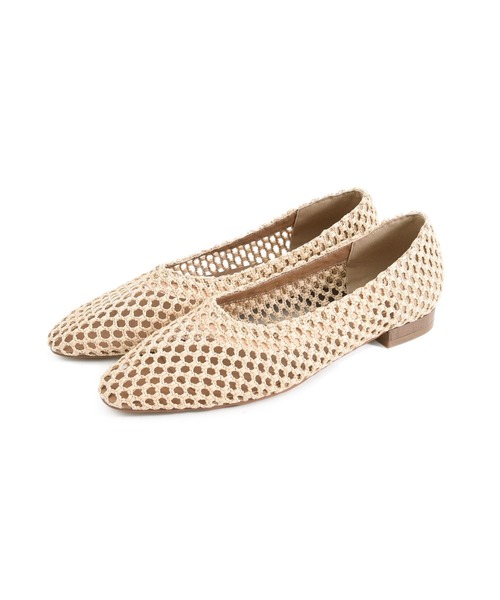 POU DOU DOU（プードゥドゥ）の「メッシュ編みフラットシューズ（パンプス・レディース・ブラック/ベージュ・4/3）」の3枚目の写真