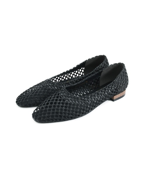 POU DOU DOU（プードゥドゥ）の「メッシュ編みフラットシューズ（パンプス・レディース・ブラック/ベージュ・4/3）」の4枚目の写真