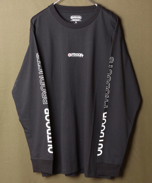 OUTDOOR PRODUCTS APPAREL(アウトドアプロダクツアパレル)の「胸ワンポイントブランドロゴ 袖プリント スリーブプリント ユニセックスデザイン ロングTシャツカットソー(Tシャツ/カットソー・メンズ・ブラック/ベージュ/ホワイト/パープル・LARGE/SMALL/X-LARGE/MEDIUM)」の12枚目の写真