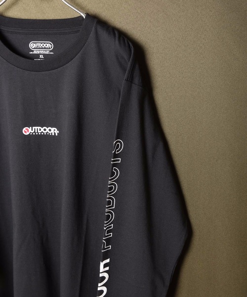 OUTDOOR PRODUCTS APPAREL(アウトドアプロダクツアパレル)の「胸ワンポイントブランドロゴ 袖プリント スリーブプリント ユニセックスデザイン ロングTシャツカットソー(Tシャツ/カットソー・メンズ・ブラック/ベージュ/ホワイト/パープル・LARGE/SMALL/X-LARGE/MEDIUM)」の11枚目の写真