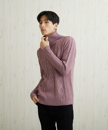TONE SELECT WEAR（トーンセレクトウェア）の「【TONE MEN'S】ケーブルタートルニット(BL)（ニット/セーター）」