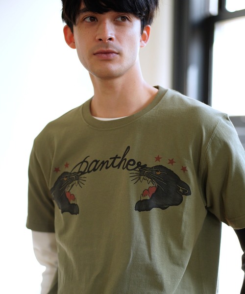 CAMBIO(�J���r�I)��mt6471-Print Tee - Ska Panther T�V���c(T�V���c/�J�b�g�\�[)