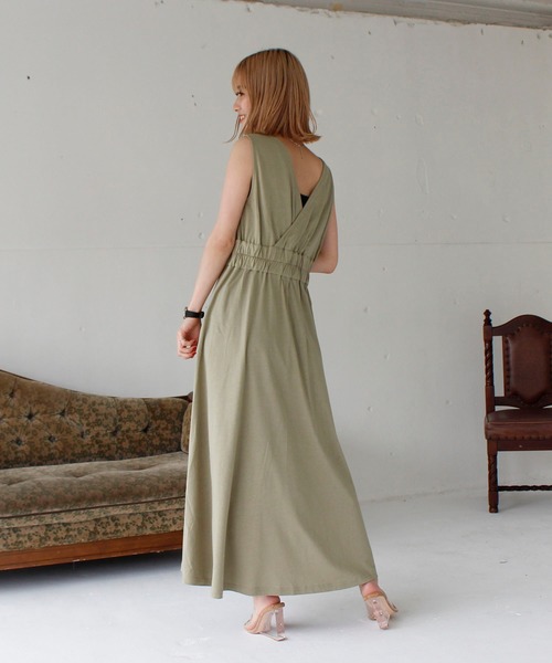 SPIRALGIRL（スパイラルガール）の「カシュクールタックワンピース（ワンピース・レディース・ブラック/カーキ/ピンク・FREE）」の7枚目の写真