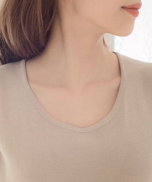 Julia Boutique（ジュリアブティック）の「バックスリットノースリーブニットワンピース/510703（ワンピース・レディース・パープル/ブラック/ネイビー/ベージュ/モカ/ブルー・ONE）」の10枚目の写真