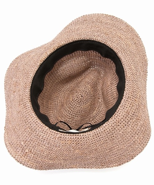 CONTROL FREAK(コントロールフリーク)の「CONTROL FREAK(コントロールフリーク)リボンラフィアつば広ハット(ハット・レディース・ブラック/グレー・FREE)」の7枚目の写真