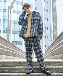 TIMELY WARNING | Timely Warning / 《 WEB限定 》 メルトンライク ドロップショルダー CPO ジャケット セットアップ  / ビッグシルエット / ウールライク ウール混 / カットジャケット パンツ(セットアップ)