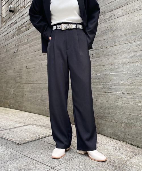 PAGEBOY（ページボーイ）の「ウールライクセットアップパンツ（その他パンツ・レディース・ブラック/モカ/グレイッシュベージュ・FREE）」の5枚目の写真