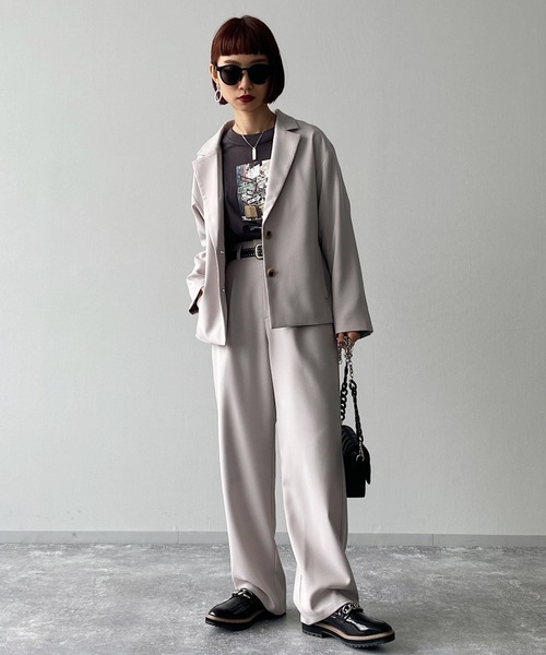 PAGEBOY（ページボーイ）の「ウールライクセットアップパンツ（その他パンツ・レディース・ブラック/モカ/グレイッシュベージュ・FREE）」の8枚目の写真