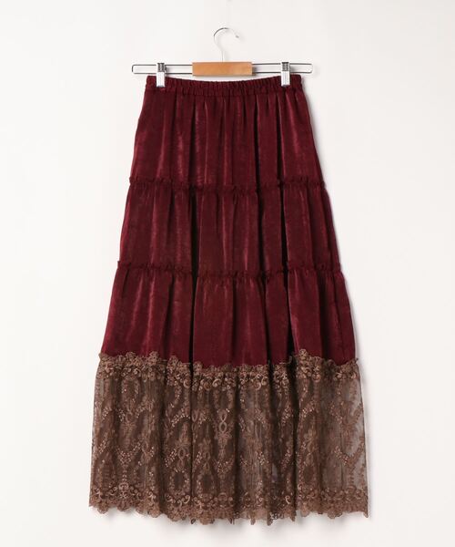 axes femme（アクシーズファム）の「裾レースティアードスカート（スカート・レディース・ブラック/カーキ/ワイン・MEDIUM）」の4枚目の写真