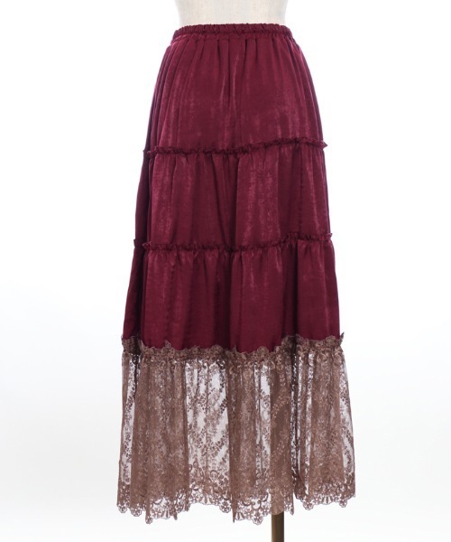 axes femme（アクシーズファム）の「裾レースティアードスカート（スカート・レディース・ブラック/カーキ/ワイン・MEDIUM）」の13枚目の写真