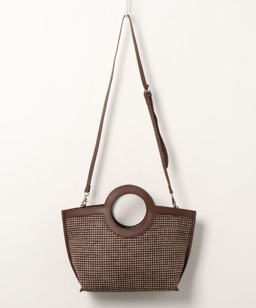 HONEYSUCKLE ROSE(ハニーサックルローズ)の「【HONEYSUCKLE ROSE】レトロチェック柄バッグ(ショルダーバッグ・レディース・ブラック/ブラウン・ONE SIZE)」の5枚目の写真