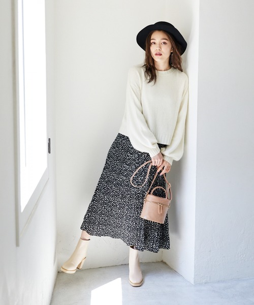 Heather（ヘザー）の「ガラプリーツロングスカート　917865（スカート・レディース・ホワイト系その他/ブラック系その他/ブラック系その他2・FREE）」の4枚目の写真