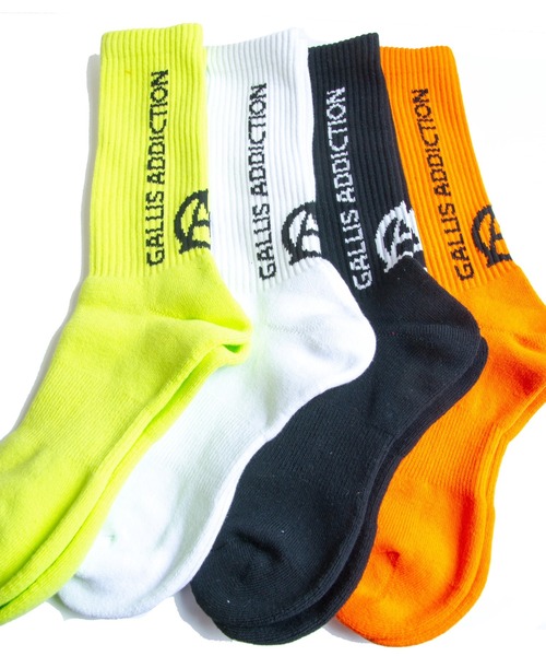 GALLIS ADDICTION（ガリスアディクション）の「GA VERTICAL LOGO SOCKS（ソックス/靴下・メンズ・ホワイト/ブラック/イエロー/オレンジ/ブラック系その他2/ホワイト系その他2・FREE）」の7枚目の写真