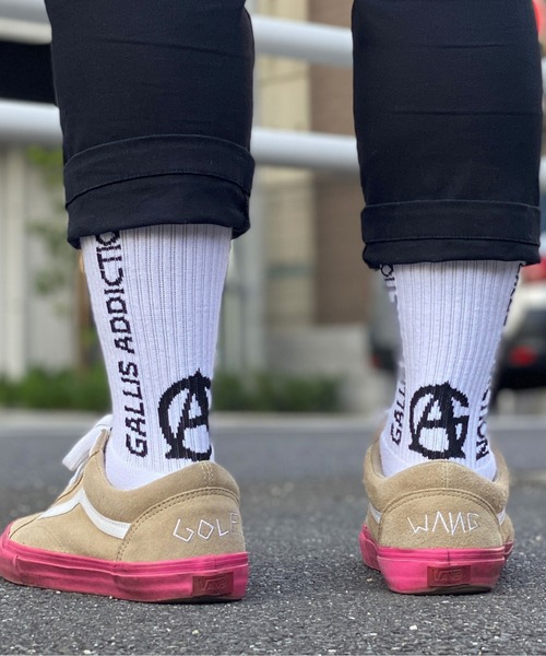 GALLIS ADDICTION（ガリスアディクション）の「GA VERTICAL LOGO SOCKS（ソックス/靴下・メンズ・ホワイト/ブラック/イエロー/オレンジ/ブラック系その他2/ホワイト系その他2・FREE）」の8枚目の写真