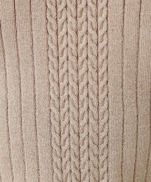 n'ee-ne（ネーネ）の「もちもちVネックニット前中心ケーブルワイドリブ（ニット/セーター・レディース・ブラック/オフホワイト/杢グレー/ベージュ/カーキ/ピンク・M/L）」の19枚目の写真
