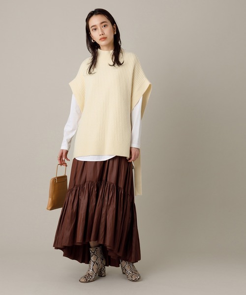 ADAM ET ROPE'（アダムエロペ）の「エアウールルーズベスト（ベスト・レディース・クリーム/キナリ・FREE）」の3枚目の写真