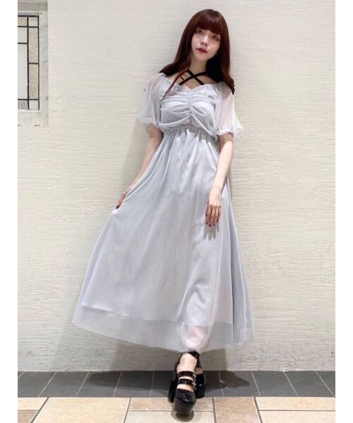 EATME（イートミー）の「ドットチュールマキシワンピース（ワンピース  