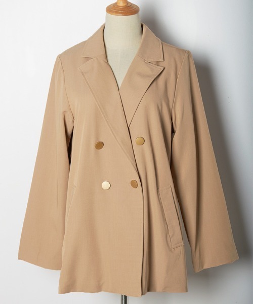 Futier land（フューティアランド）の「BIGダブルテーラードジャケット（テーラードジャケット・レディース・ブラック/ベージュ/ネイビー/ライトピンク/キャメル/ブラック系その他/ブルー系その他/ベージュ系その他・MEDIUM/LARGE）」の9枚目の写真