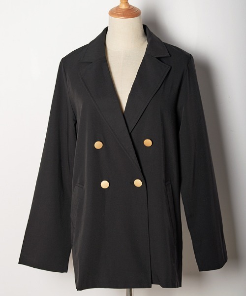 Futier land（フューティアランド）の「BIGダブルテーラードジャケット（テーラードジャケット・レディース・ブラック/ベージュ/ネイビー/ライトピンク/キャメル/ブラック系その他/ブルー系その他/ベージュ系その他・MEDIUM/LARGE）」の10枚目の写真