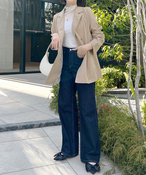 Futier land（フューティアランド）の「BIGダブルテーラードジャケット（テーラードジャケット・レディース・ブラック/ベージュ/ネイビー/ライトピンク/キャメル/ブラック系その他/ブルー系その他/ベージュ系その他・MEDIUM/LARGE）」の14枚目の写真