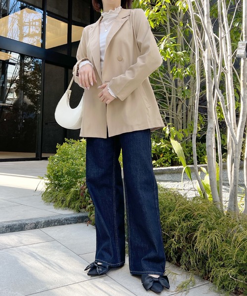 Futier land（フューティアランド）の「BIGダブルテーラードジャケット（テーラードジャケット・レディース・ブラック/ベージュ/ネイビー/ライトピンク/キャメル/ブラック系その他/ブルー系その他/ベージュ系その他・MEDIUM/LARGE）」の16枚目の写真