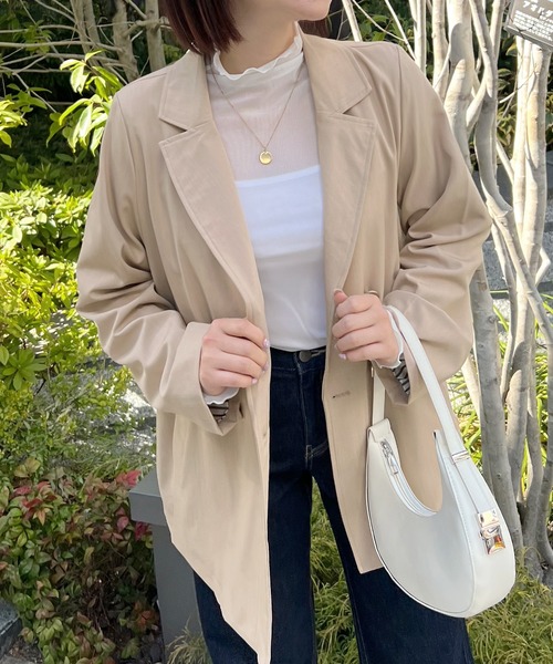 Futier land（フューティアランド）の「BIGダブルテーラードジャケット（テーラードジャケット・レディース・ブラック/ベージュ/ネイビー/ライトピンク/キャメル/ブラック系その他/ブルー系その他/ベージュ系その他・MEDIUM/LARGE）」の17枚目の写真