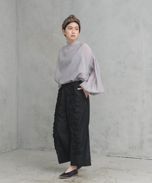 manana suerte(マニャーナスエルテ)の「センターフリルワイドパンツ(その他パンツ・レディース・ブラック/ベージュ・FREE)」の16枚目の写真