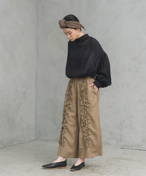 manana suerte(マニャーナスエルテ)の「センターフリルワイドパンツ(その他パンツ・レディース・ブラック/ベージュ・FREE)」の18枚目の写真