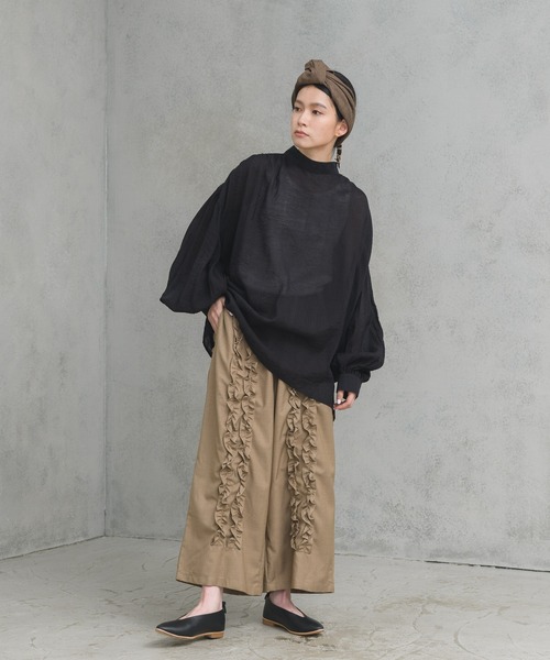 manana suerte(マニャーナスエルテ)の「センターフリルワイドパンツ(その他パンツ・レディース・ブラック/ベージュ・FREE)」の22枚目の写真