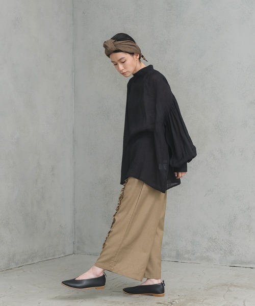 manana suerte(マニャーナスエルテ)の「センターフリルワイドパンツ(その他パンツ・レディース・ブラック/ベージュ・FREE)」の21枚目の写真