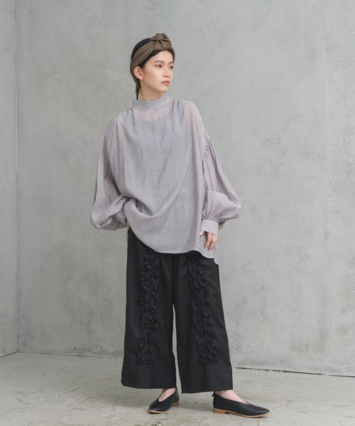 manana 　センターフリルワイドパンツ　ブラウン　マニャーナスエルテ　　新品 manana suerte パンツ センターフリルワイドパンツ : ZOZOTOWN