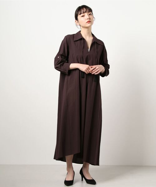 FEMMENT(ファモン)の「【 FEMMENT / ファモン 】 paper like boil soccer front slit switching long dress ペーパーライクボイルフロントスリットスイッチングロングドレス(ワンピース・レディース・オフホワイト/ボルドー・1)」の16枚目の写真